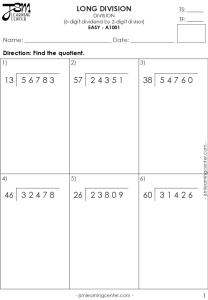 LONG DIVISION