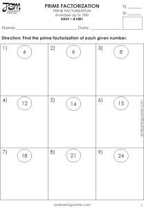 PRIME FACTORIZATION