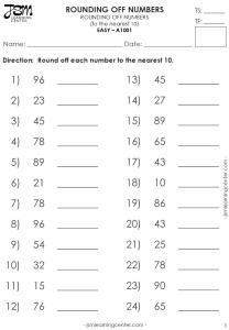 ROUNDING OFF NUMBERS