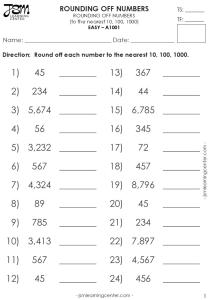 ROUNDING OFF NUMBERS