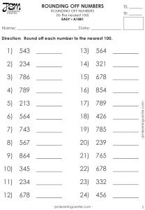 ROUNDING OFF NUMBERS